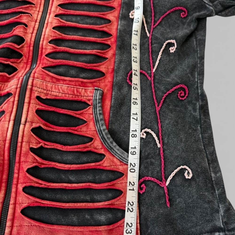 Rising International Black and Red Artistic Jacket - Picture 2 of 6